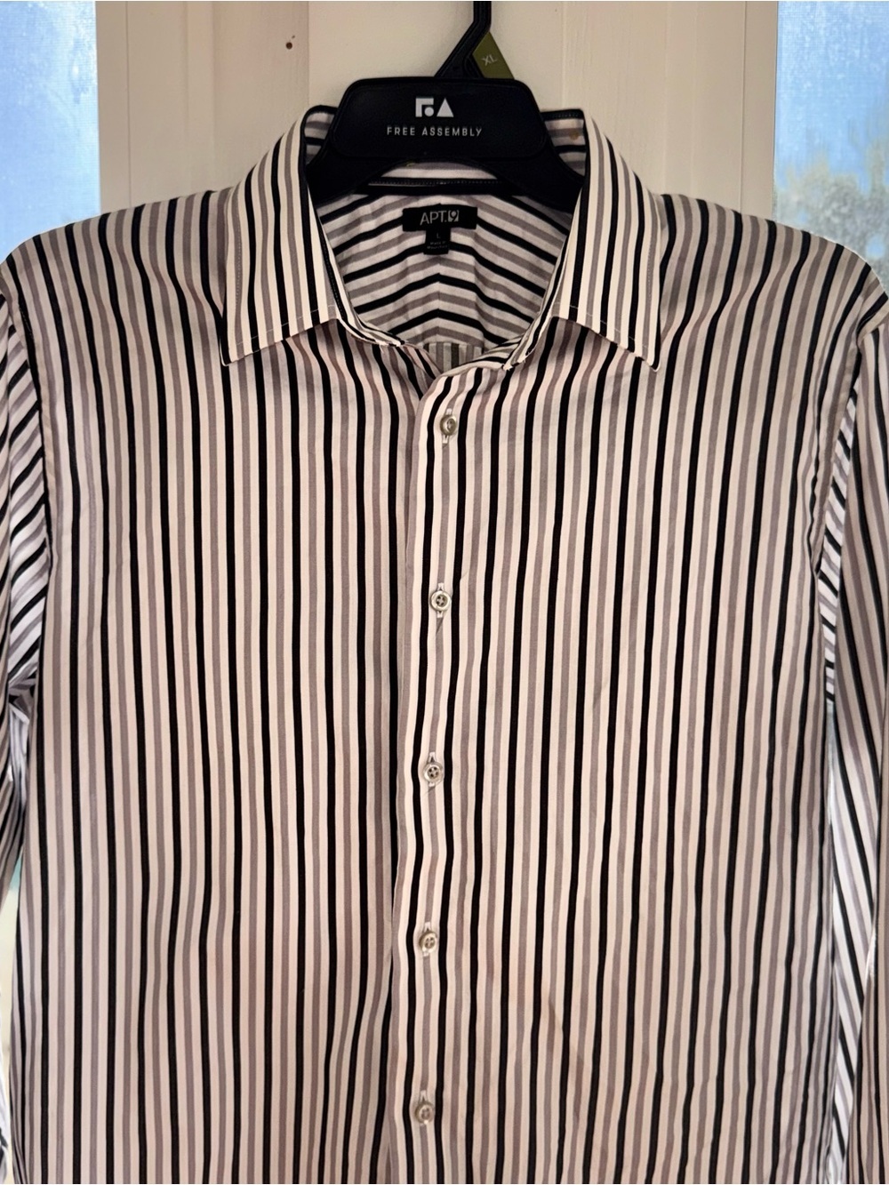 Apt. 9 Men Large Button Up Shirt NWT Striped 100% Cotton Long Sleeve Multi Color - Picture 8 of 12